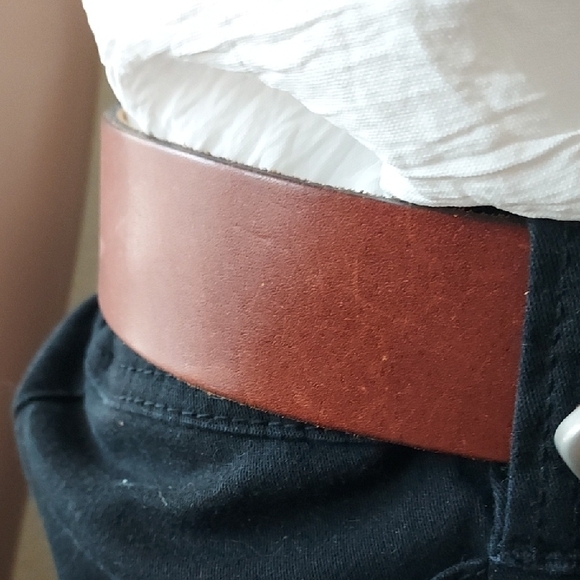 Women's Vintage Genuine Brown Leather Belt SIZE SMALL - Picture 3 of 9